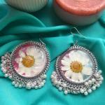UV Resin earrings ✨||rose preserved earrings||diy earrings